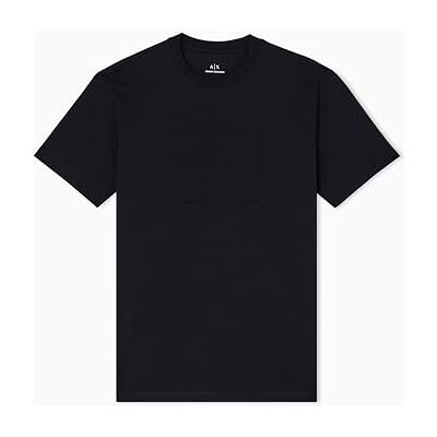 XM001454 Armani Exchange Męska koszulka z krótkim rękawem Tone on Tone z okrągłym kołnierzem, czarna, rozmiar L, czarny, L XM001454 Armani Exchange Męska koszulka z krótkim rękawem Tone on Tone z okrągłym kołnierzem, czarna, rozmiar L, czarny, L