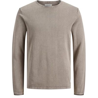12174001 JACK & JONES Jjeleo Knit Crew Neck Noos Sweter Mężczyźni, beżowy, S 12174001 JACK & JONES Jjeleo Knit Crew Neck Noos Sweter Mężczyźni, beżowy, S