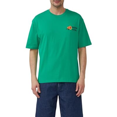 2166832.75D1.XL T-shirt bawełniany w luźnym kroju z nadrukiem z przodu i z tyłu, zielony, XL 2166832.75D1.XL T-shirt bawełniany w luźnym kroju z nadrukiem z przodu i z tyłu, zielony, XL