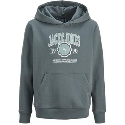 12279620-4782529 JACK & JONES Jjmako bluza męska z kapturem Jnr, stormy pogoda, 164 12279620-4782529 JACK & JONES Jjmako bluza męska z kapturem Jnr, stormy pogoda, 164