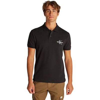 J30J3256640GML CK JEANS Męska koszulka polo MONOLOGO J30J325664, czarna (Ck Black), L, Czarny (Ck Black), L J30J3256640GML CK JEANS Męska koszulka polo MONOLOGO J30J325664, czarna (Ck Black), L, Czarny (Ck Black), L