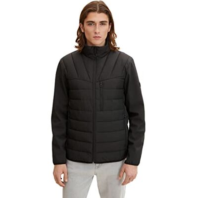 1031781 TOM TAILOR Denim Męskie Hybrydowa kurtka pikowana , 29999 Black, M 1031781 TOM TAILOR Denim Męskie Hybrydowa kurtka pikowana , 29999 Black, M