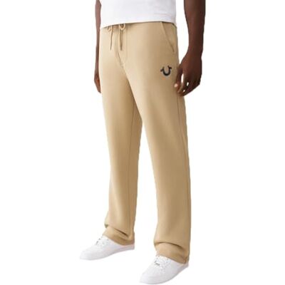 700773 True Religion Męskie podkowa haftowane proste spodnie, beżowe, M 700773 True Religion Męskie podkowa haftowane proste spodnie, beżowe, M