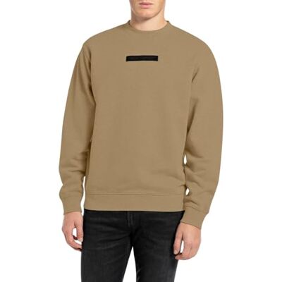 M6970 .000.22890CS Replay Męska bluza regular fit z okrągłym dekoltem, 606 Light Mud, M M6970 .000.22890CS Replay Męska bluza regular fit z okrągłym dekoltem, 606 Light Mud, M