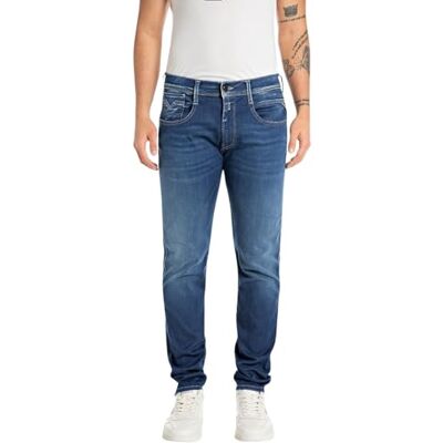 M914Y .000.661 K04 Replay Anbass Hyperflex Eco Plus dżinsy męskie slim fit, 009 Medium Blue, 34W / 30L M914Y .000.661 K04 Replay Anbass Hyperflex Eco Plus dżinsy męskie slim fit, 009 Medium Blue, 34W / 30L
