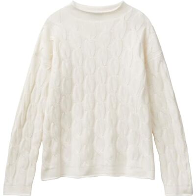 1335D2467 United Colors of Benetton Sweter Lupetto M/L, Biała śmietana 000, XS 1335D2467 United Colors of Benetton Sweter Lupetto M/L, Biała śmietana 000, XS