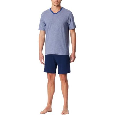 183585 Schiesser Męska piżama krótka dekolt w serek zestaw Nightwear, Royal, 58 183585 Schiesser Męska piżama krótka dekolt w serek zestaw Nightwear, Royal, 58