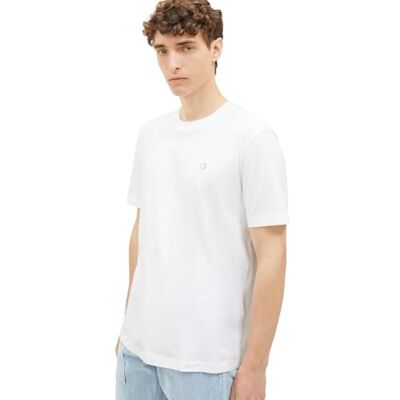 1037655 T-shirt męski TOM TAILOR Denim o dopasowanym kroju, w jednolitych kolorach, wykonany z bawełny, 20000-Biały, XXL 1037655 T-shirt męski TOM TAILOR Denim o dopasowanym kroju, w jednolitych kolorach, wykonany z bawełny, 20000-Biały, XXL