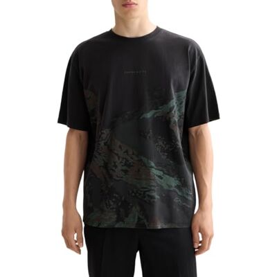 181304 Scotch & Soda Luźny krój Overdye Aw T-shirt, Meteoryt 021, XL 181304 Scotch & Soda Luźny krój Overdye Aw T-shirt, Meteoryt 021, XL