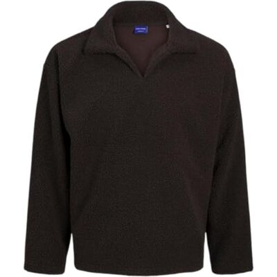 12267580 JORAVONDALE Teddy Split Neck Sweat, Tort czekoladowy, L 12267580 JORAVONDALE Teddy Split Neck Sweat, Tort czekoladowy, L