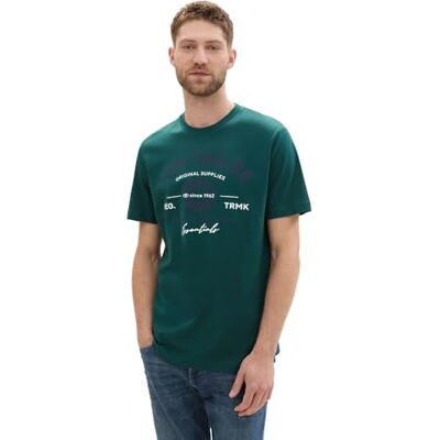 1037735 TOM TAILOR T-shirt męski, 10834 Deep Green Lake, XL 1037735 TOM TAILOR T-shirt męski, 10834 Deep Green Lake, XL