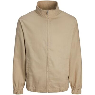 12261350 JACK&JONES PLUS Męska kurtka krótka JPRCCWINSTON Linen JKT PLS, White Pepper, 3XL, WHITE PEPPER, 3XL 12261350 JACK&JONES PLUS Męska kurtka krótka JPRCCWINSTON Linen JKT PLS, White Pepper, 3XL, WHITE PEPPER, 3XL