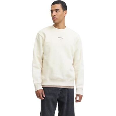 12270474-4945267 JACK & JONES Jjeurban Edge Studio Sweat Crew Noos, Antique White, XXL 12270474-4945267 JACK & JONES Jjeurban Edge Studio Sweat Crew Noos, Antique White, XXL