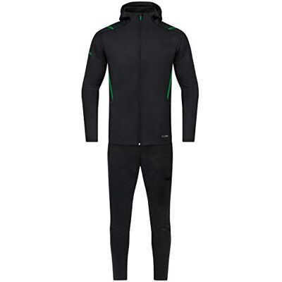 M9521-503 Jako Męski strój rekreacyjny Challenge z kapturem, czarny melanż/zielony sportowy, , rozm. 3XL M9521-503 Jako Męski strój rekreacyjny Challenge z kapturem, czarny melanż/zielony sportowy, , rozm. 3XL