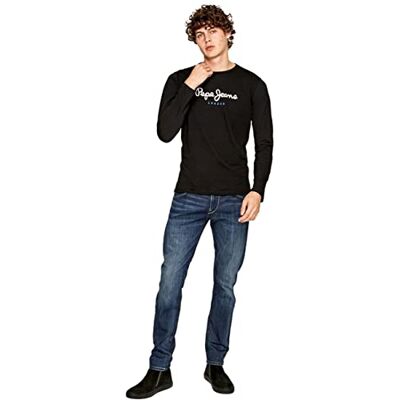PM501321 Pepe Jeans męska koszulka Eggo slim fit długi rękaw niebieska PM501321 Pepe Jeans męska koszulka Eggo slim fit długi rękaw niebieska