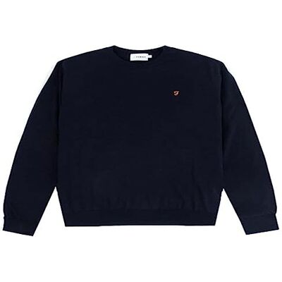 F4GSD079 Farah Męski sweter Mullen Wool Crew Neck, Ecru, XS F4GSD079 Farah Męski sweter Mullen Wool Crew Neck, Ecru, XS