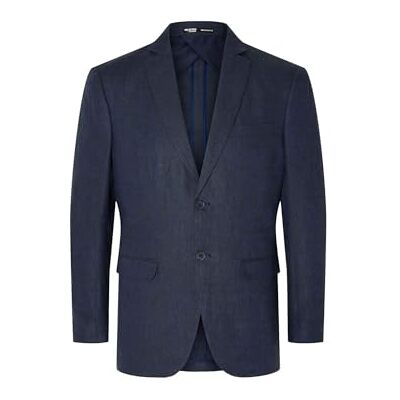 16092414 SELETED MAN Slhregular-Will Linen BLZ Noos Kurtka, Granatowy marynarski., 52 16092414 SELETED MAN Slhregular-Will Linen BLZ Noos Kurtka, Granatowy marynarski., 52