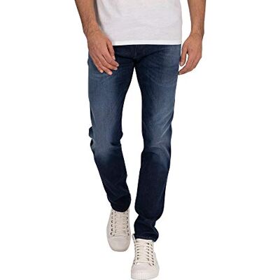 M914 .000.661 E05 Replay Męskie dżinsy Anbass Slim-Fit Hyperflex Cloud ze stretchem, Dark Blue 007, 33W / 34L M914 .000.661 E05 Replay Męskie dżinsy Anbass Slim-Fit Hyperflex Cloud ze stretchem, Dark Blue 007, 33W / 34L