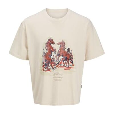 12277897-4766045 Jack & Jones Joraustin Rodeo Tee Ss C.N. Styd Aw24, écru, L 12277897-4766045 Jack & Jones Joraustin Rodeo Tee Ss C.N. Styd Aw24, écru, L