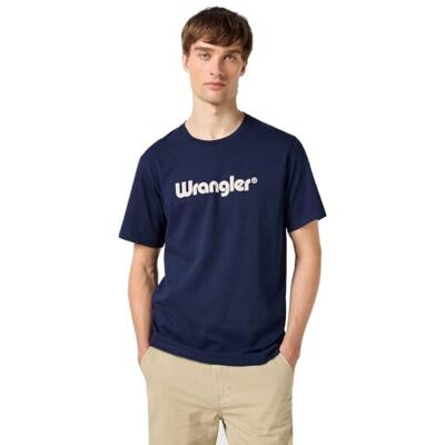 112350524 Wrangler Koszulka męska z logo, granatowy, XXL 112350524 Wrangler Koszulka męska z logo, granatowy, XXL
