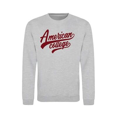 ACSCRW1 MELL GREY XXL AMERICAN COLLEGE USA Bluza sweter z nadrukiem ciepłe ubrania mieszane mężczyźni i kobiety na co dzień model , Szary, XXL ACSCRW1 MELL GREY XXL AMERICAN COLLEGE USA Bluza sweter z nadrukiem ciepłe ubrania mieszane mężczyźni i kobiety na co dzień model , Szary, XXL