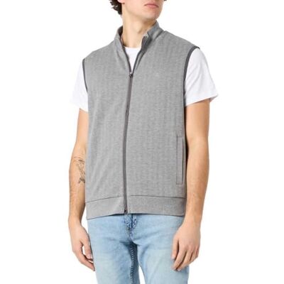 HM581198 Hackett London Męska bluza Hbone Jcq Gilet Fz, Szary (marl szary), M HM581198 Hackett London Męska bluza Hbone Jcq Gilet Fz, Szary (marl szary), M
