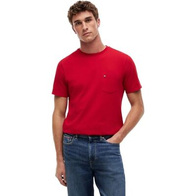 MW0MW37283 Tommy Hilfiger S/S Koszulka męska, Czerwony (średni czerwony), 3XL du?e rozmiary MW0MW37283 Tommy Hilfiger S/S Koszulka męska, Czerwony (średni czerwony), 3XL du?e rozmiary