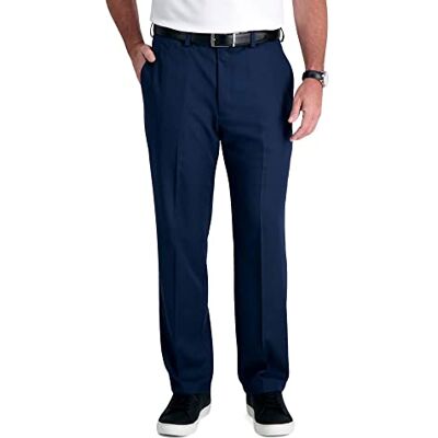HC00235 Haggar Men's Cool 18 Pro Classic Fit Flat Front Pant Regular and Big & Tall Sizes, Navy, 48W x 29L HC00235 Haggar Men's Cool 18 Pro Classic Fit Flat Front Pant Regular and Big & Tall Sizes, Navy, 48W x 29L