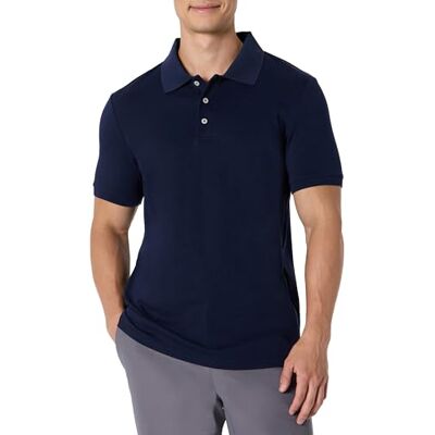 AEMN82831_Navy Amazon Essentials Męska koszulka polo Slim Fit Interlock, granatowy, S AEMN82831_Navy Amazon Essentials Męska koszulka polo Slim Fit Interlock, granatowy, S