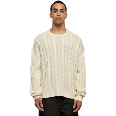 TB5512 Urban Classics Boxy Sweater, swobodny, jednokolorowy, oversize, męski sweter z dzianiny ze wzorem warkocza, dostępny w dwóch kolorach, rozmiary S-5XL, Sand, 3XL TB5512 Urban Classics Boxy Sweater, swobodny, jednokolorowy, oversize, męski sweter z dzianiny ze wzorem warkocza, dostępny w dwóch kolorach, rozmiary S-5XL, Sand, 3XL