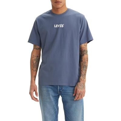 16143 Levi's Koszulka męska SS Relaxed Fit Tee, Wave Aop Hl Logo Vintage Indigo X, S 16143 Levi's Koszulka męska SS Relaxed Fit Tee, Wave Aop Hl Logo Vintage Indigo X, S