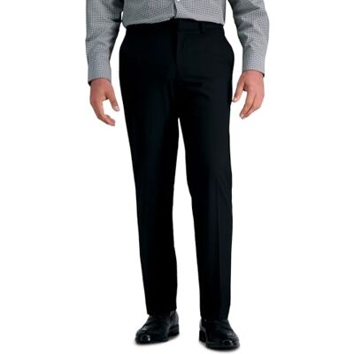 HD70660-001-38Wx32L J.M. Haggar Men's Sharkskin Superflex Waist Straight Fit Dress Pant, Black, 38W x 32L HD70660-001-38Wx32L J.M. Haggar Men's Sharkskin Superflex Waist Straight Fit Dress Pant, Black, 38W x 32L