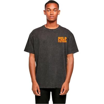 MC1097 Merchcode Męski T-shirt Pulp Fiction Stills Oversize Tee, swobodny męski T-shirt z nadrukiem na plecach, 100% bawełna, rozmiary XS 5XL, czarny, S MC1097 Merchcode Męski T-shirt Pulp Fiction Stills Oversize Tee, swobodny męski T-shirt z nadrukiem na plecach, 100% bawełna, rozmiary XS 5XL, czarny, S