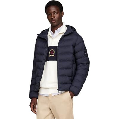 MW0MW37257DW5XXL Tommy Hilfiger Męska kurtka z kapturem MW0MW37257, kurtka puchowa, niebieska, XXL, Niebieski (pustynne niebo), XXL MW0MW37257DW5XXL Tommy Hilfiger Męska kurtka z kapturem MW0MW37257, kurtka puchowa, niebieska, XXL, Niebieski (pustynne niebo), XXL