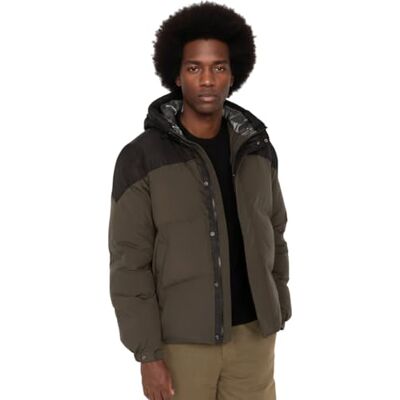 ETHEN-KAKI/Noir-XL Schott NYC Krótka kurtka puchowa Bi Matiere Schott Ethen Khaki-czarna, zielony, XL ETHEN-KAKI/Noir-XL Schott NYC Krótka kurtka puchowa Bi Matiere Schott Ethen Khaki-czarna, zielony, XL