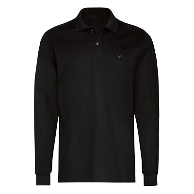 627651 TRIGEMA Koszulka polo z długim rękawem ze ściągaczami, czarny, 3XL 627651 TRIGEMA Koszulka polo z długim rękawem ze ściągaczami, czarny, 3XL