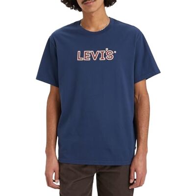 16143 Levi's Koszulka męska SS Relaxed Fit Tee, Wyściełana sukienka z logo Hl Blues, XS 16143 Levi's Koszulka męska SS Relaxed Fit Tee, Wyściełana sukienka z logo Hl Blues, XS