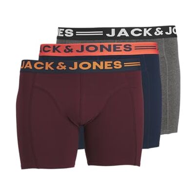 12147592 JACK & JONES PLUS JACLICHFIELD Trunks NOOS męska bielizna, 3-pak, rozmiar 2XL (DE), burgundowy, XXL 12147592 JACK & JONES PLUS JACLICHFIELD Trunks NOOS męska bielizna, 3-pak, rozmiar 2XL (DE), burgundowy, XXL