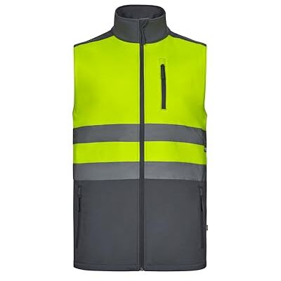 305906_08/20_XL VELILLA 305906; Dwukolorowa kamizelka softshell; kolor szary i żółty fluor; rozmiar XL, Wielokolorowy, XL 305906_08/20_XL VELILLA 305906; Dwukolorowa kamizelka softshell; kolor szary i żółty fluor; rozmiar XL, Wielokolorowy, XL