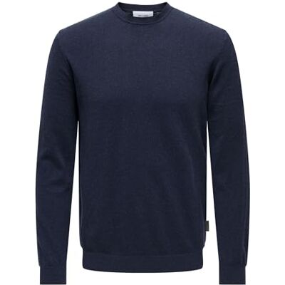 22029951_DressBlues_1123551 ONLY & SONS Onsloui męski sweter z dzianiny, sukienka blues, XL 22029951_DressBlues_1123551 ONLY & SONS Onsloui męski sweter z dzianiny, sukienka blues, XL