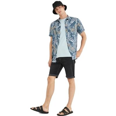 3SAM40178ND Koton Męskie bermudy Denim Folded Leg Buttoned Pocket Detailed Cotton Shorts, szary (027), 29 3SAM40178ND Koton Męskie bermudy Denim Folded Leg Buttoned Pocket Detailed Cotton Shorts, szary (027), 29