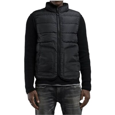 M8411 .000.84976 Replay Męska pikowana kamizelka, 998 Nearly Black, L M8411 .000.84976 Replay Męska pikowana kamizelka, 998 Nearly Black, L