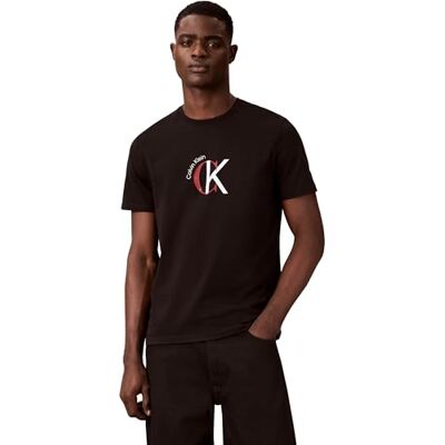 LV14RE829GUB1S Calvin Klein Męskie koszulki z grafiką SS 30S WHSL CKJ 2TONE CK Graphic LV14RE829G, czarne (czarne), S, czarny (czarny), S LV14RE829GUB1S Calvin Klein Męskie koszulki z grafiką SS 30S WHSL CKJ 2TONE CK Graphic LV14RE829G, czarne (czarne), S, czarny (czarny), S