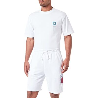3SAM40001MK Koton Męskie szorty Basic Sport Far East Printed Drawstring Pocket Detailed, biały (000), S 3SAM40001MK Koton Męskie szorty Basic Sport Far East Printed Drawstring Pocket Detailed, biały (000), S