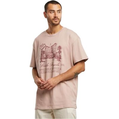 MT3462 Mister Tee Męski T-shirt bez kołnierza, różowy, S, Duskrose, S MT3462 Mister Tee Męski T-shirt bez kołnierza, różowy, S, Duskrose, S
