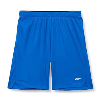 DJZ85 Reebok Męskie szorty z dzianiny, niebieski Vector Blue, XS/S, Niebieski wektorowy, XS DJZ85 Reebok Męskie szorty z dzianiny, niebieski Vector Blue, XS/S, Niebieski wektorowy, XS