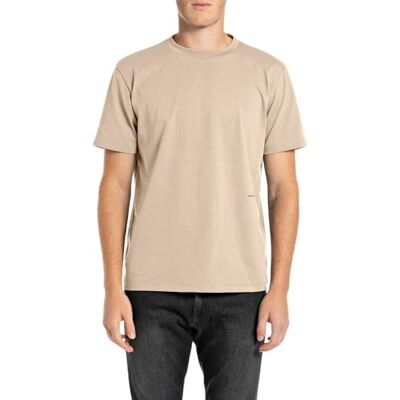M6937 .000.23188P Replay Męski T-shirt z krótkim rękawem z bawełny, 803 Light Taupe, M M6937 .000.23188P Replay Męski T-shirt z krótkim rękawem z bawełny, 803 Light Taupe, M