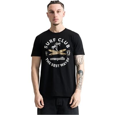 210012000006 Ocean Pacific T-shirt męski Dive, czarny/piaskowy, XXL 210012000006 Ocean Pacific T-shirt męski Dive, czarny/piaskowy, XXL