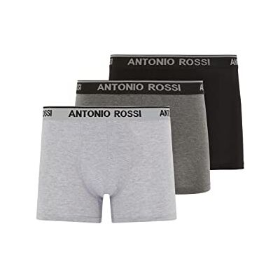 AR-3 ANTONIO ROSSI Męskie dopasowane bokserki hipsterskie męskie bokserki wielopak z elastycznym paskiem bogata w bawełnę, wygodna bielizna męska, Czarny/szary/węgiel drzewny (3 szt.), XXL AR-3 ANTONIO ROSSI Męskie dopasowane bokserki hipsterskie męskie bokserki wielopak z elastycznym paskiem bogata w bawełnę, wygodna bielizna męska, Czarny/szary/węgiel drzewny (3 szt.), XXL