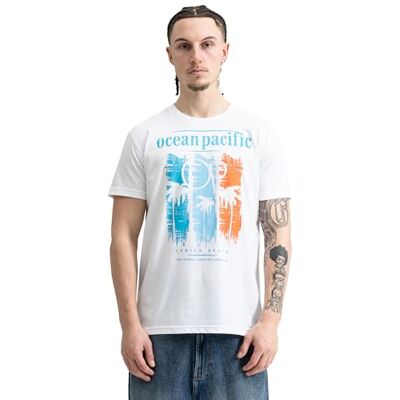 210031000005 Ocean Pacific Siargao T-shirt męski, biały/niebieski/pomarańczowy, XL 210031000005 Ocean Pacific Siargao T-shirt męski, biały/niebieski/pomarańczowy, XL